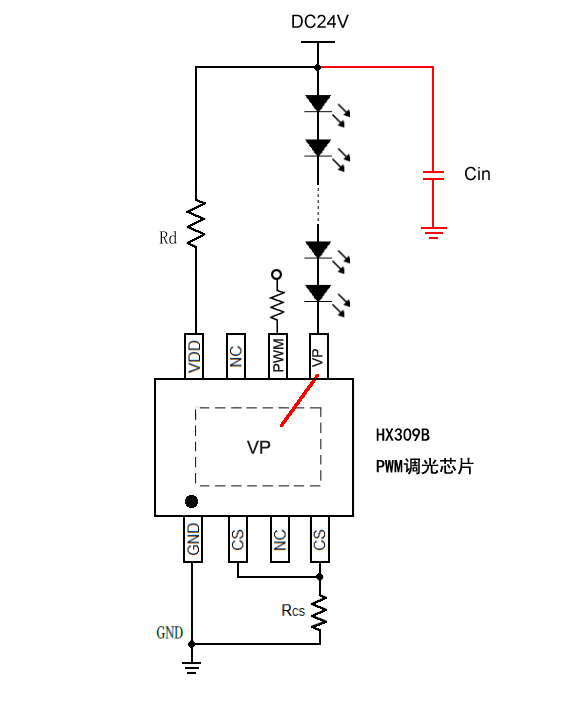 低压线性PWM调光驱动HX309B